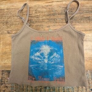 Boys Lie Textured Graphic Cropped Tank Top NWT Size XS/S